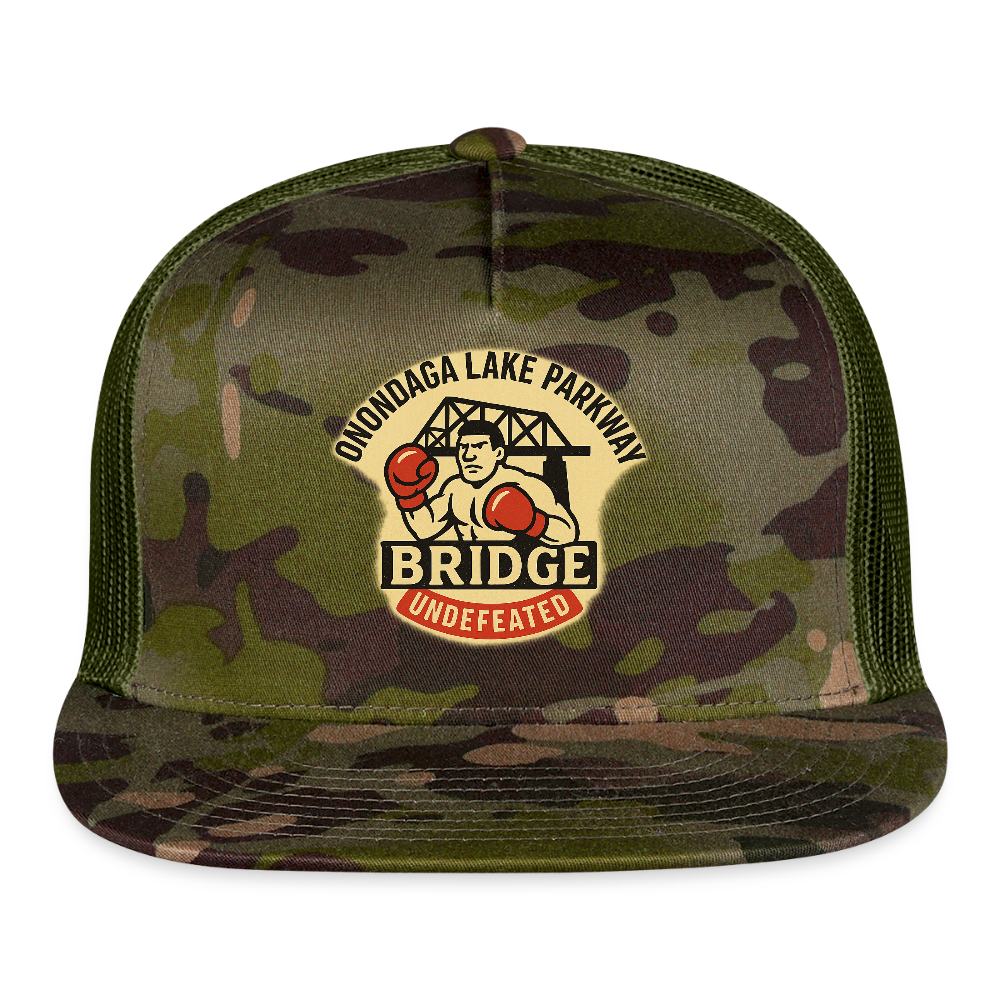 Onondaga Lake Parkway Bridge Undefeated Trucker Hat - MultiCam\green